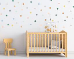 Neutral Polka Dot Wall Decals Earth Tones Nursery Decor - 155 Pack