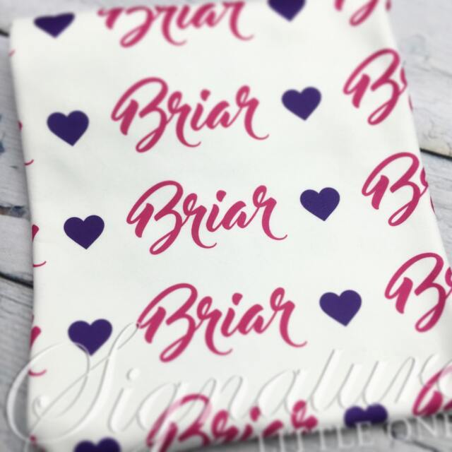 Personalized Baby Blanket, Monogrammed Name Swaddle Receiving Shower Gift, Birth Announcement Blanket - image 1