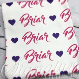 Personalized Baby Blanket, Monogrammed Name Swaddle Receiving Shower Gift, Birth Announcement Blanket