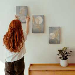 Canvas Set Of 3 - Patterns With Waves & Circles On A Gray Background, Large Wall Art, Abstract Hanging Piece - thumbnail 3