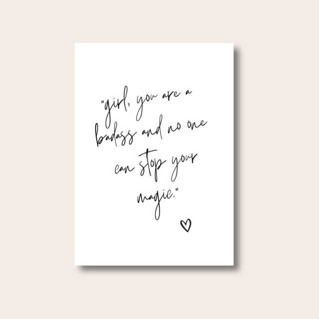 Inspirational Quotes, Girl, You Are A Badass Print by Etsy