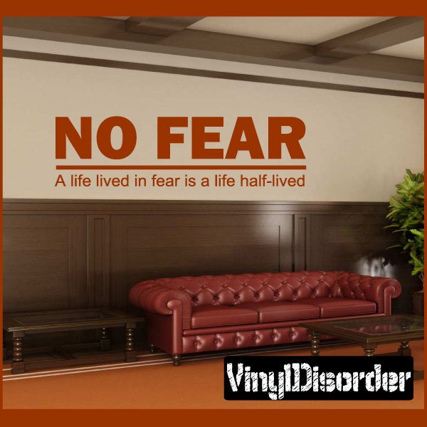 No Fear A Life Lived in Is Half-Lived - Vinyl Wall Decal Quotes Sticker L010Nofeariiiet - image 1