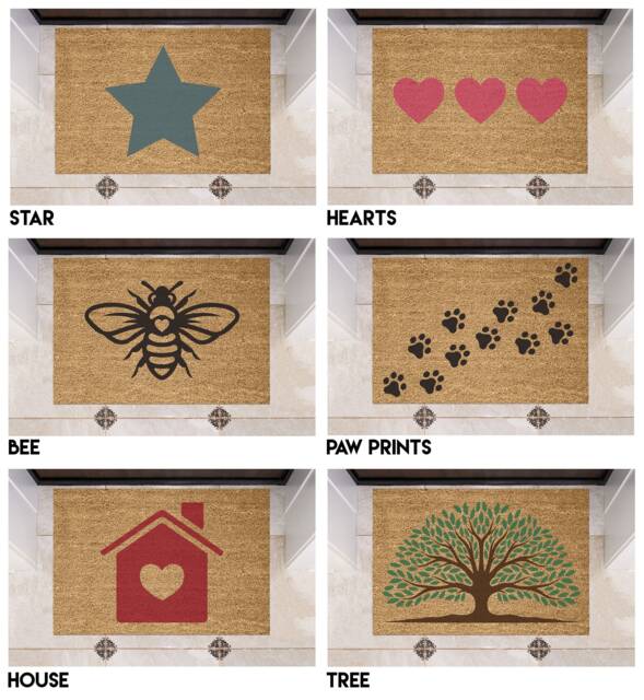Coir Front Door Mat - 6 Unique Designs Colorful Durable & Stylish Entrance - image 1