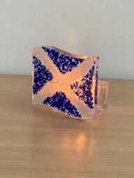 Fused Glass Sparkling Saltire Tea Light Holder - thumbnail 1