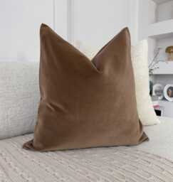 Premium Velvet Taupe Cushion Cover Throw Pillow Home Decor Lumbar - All Sizes