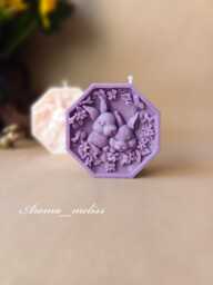 Handcrafted Easter Bunny Candle Soy & Beeswax Floral Decor - thumbnail 1