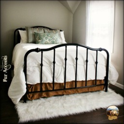 Handmade Faux Fur Area Rug - Shag Sheepskin, Plush Carpet Runner - thumbnail 2