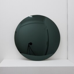 Orbis??? Convex Black Tinted Art Deco Round Frameless Mirror - thumbnail 3