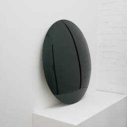 Orbis??? Convex Black Tinted Art Deco Round Frameless Mirror - thumbnail 2