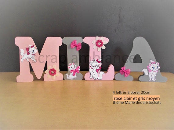 Wooden Letter, First Name, Letter Or Name To Put, Personalized Decorative Letters Mary Of The Aristocats Theme