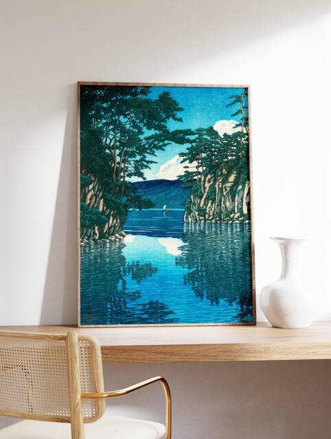 Hasui Kawase Japanese Poster, Lake Towada, Decor, Asian Wall Art, Traditional Spectacular Scenery Print, Nature Poster - image 1