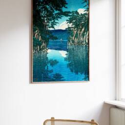 Hasui Kawase Japanese Poster, Lake Towada, Decor, Asian Wall Art, Traditional Spectacular Scenery Print, Nature Poster - thumbnail 2