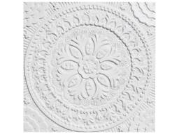 White Ceramic Floral Wall Tile, Suzani Art, Garden Decor - 30cm/11.8 - thumbnail 1