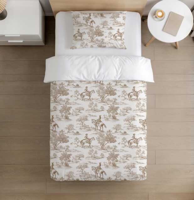 Bedding - Toile De Jouy Texas, Country, Duvet Cover Set, Fitted Sheets, Pillow Case, Modern Bedding - image 1