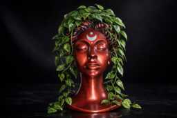 Blood Moon Goddess Planter - Witchy Face Plant Pot Dark Academia Bust Handmade UK