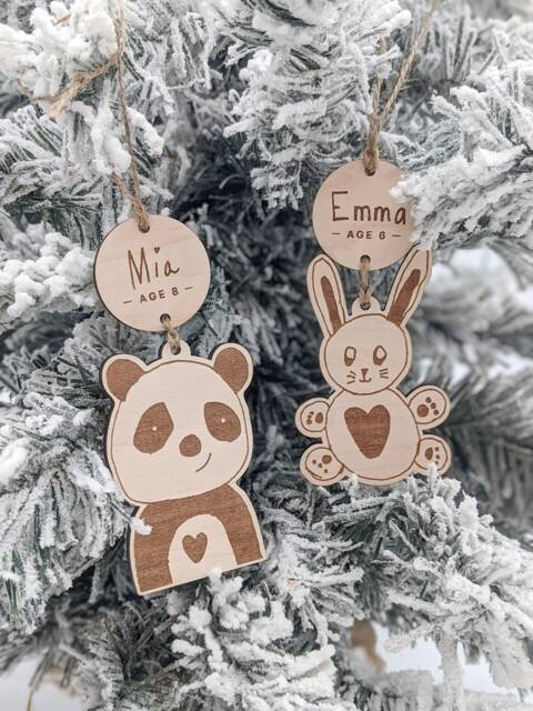 Your Child's Doodle Ornament, Christmas Keepsake, Kid's Handwriting, Drawing, Artwork, Personalized Name, Grandparents Gift, Wood Engraved - image 1