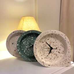 Home Improvement , Terrazzo Desk Clock, Unique Handmade Concrete Decor - thumbnail 4