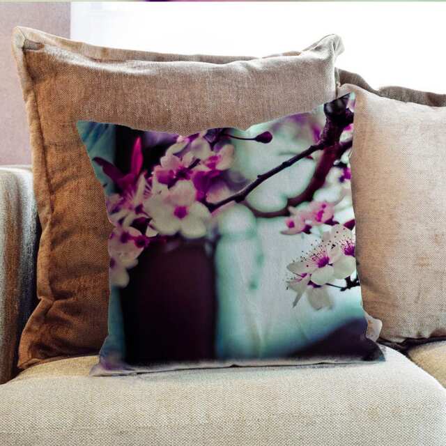 Flowers Blossom Tree Photography - Decorative Pillow Throw Cushion Fabric , Case Cover Or With Filling