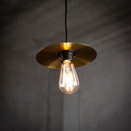 "Drum Cymbal Lamp Pendant Set Of 3 - Industrial Trio - 8"", 10"", 12" - thumbnail 2