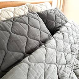 Organic Wool Filled Linen Pillow Quilted Bedding - thumbnail 2