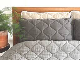 Organic Wool Filled Linen Pillow Quilted Bedding