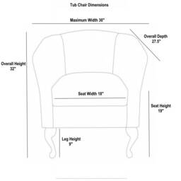 Handmade Tub Chair Woburn Beige Trellis Fabric, Queen Anne Legs - thumbnail 3