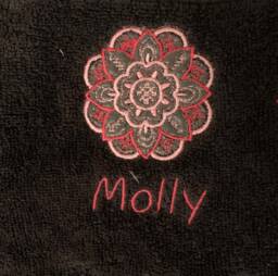 Mandala Flower Towel - Personalised Face Cloth/Hand Bath = Embroidered - thumbnail 1
