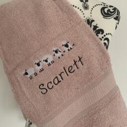 Mandala Flower Towel - Personalised Face Cloth/Hand Bath = Embroidered - thumbnail 2