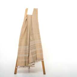 Tan Indian Wool Throw Blanket, Handwoven Sofa Coverlet & Rustic Bed Runner - Cassia - thumbnail 1