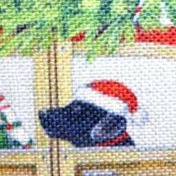 Black Lab Christmas Pillow Cover Red Woody Car With Tree & Gifts - thumbnail 3