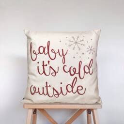 Baby It's Cold Outside Pillow Cover Rustic Winter Home Decor