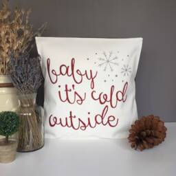 Baby It's Cold Outside Pillow Cover Rustic Winter Home Decor - thumbnail 2