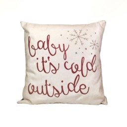 Baby It's Cold Outside Pillow Cover Rustic Winter Home Decor - thumbnail 3