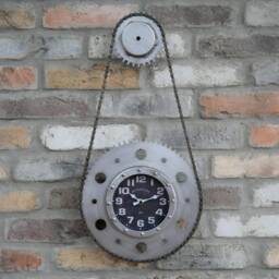 Bike Chain Wall Clock Bicycle Gear Cog Industrial Metal Large 60cm - thumbnail 2