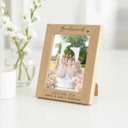 Wedding Bridal Party Frame, Picture Frame For Bridesmaid Maid Of Honour Flower Girl, Personalised Photo Gift, Mother The Bride