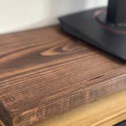 Rustic Wooden Monitor Riser Shelf - Desk Organiser Scaffold Board Stand - thumbnail 3