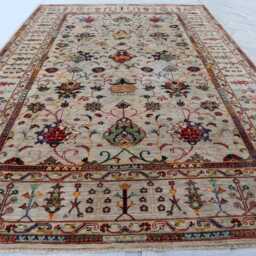 6'9x9'10 Gray Farmhouse Medallion Afghan Luxury Area Rug, Large Handmade Wool Brand New Kazak Design Rug Bedroom Office D??cor - thumbnail 2