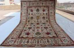 6'9x9'10 Gray Farmhouse Medallion Afghan Luxury Area Rug, Large Handmade Wool Brand New Kazak Design Rug Bedroom Office D??cor