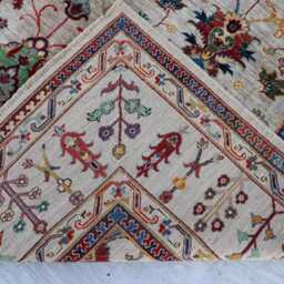 6'9x9'10 Gray Farmhouse Medallion Afghan Luxury Area Rug, Large Handmade Wool Brand New Kazak Design Rug Bedroom Office D??cor - thumbnail 4