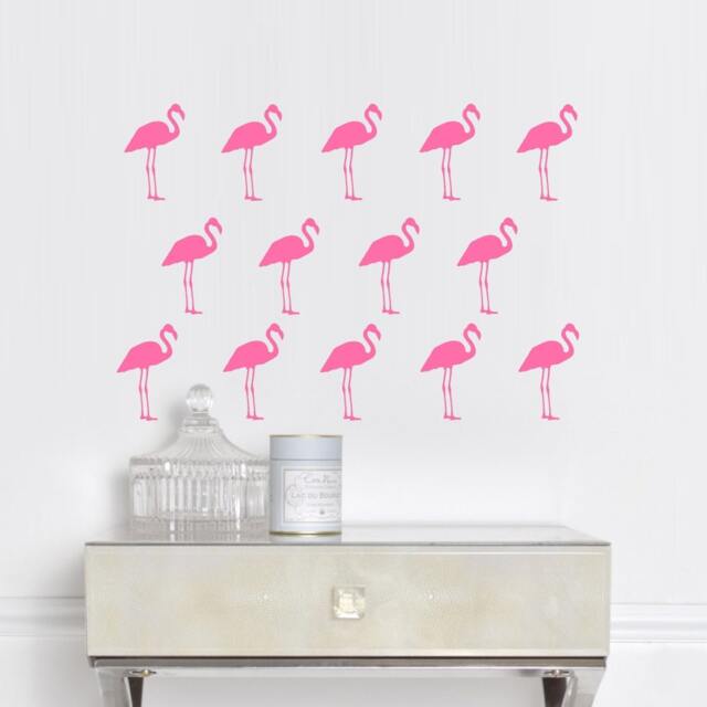 30 Flamingo Stickers, Decals, Nursery Decal, Wallpaper, Removable Wall Decals Tropical Stickers - image 1