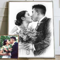 Personalized Anniversary Gift For Him Housewarming Custom Gifts Women Drawing Anniversary Wife Art - thumbnail 3