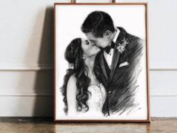 Personalized Anniversary Gift For Him Housewarming Custom Gifts Women Drawing Anniversary Wife Art - thumbnail 1