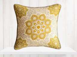 Yellow Medallion Pillow Cover - Jaclyn Smith Home Decor - thumbnail 1