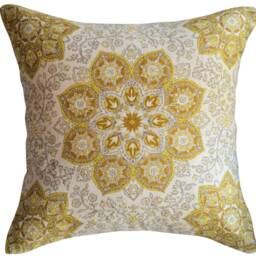 Yellow Medallion Pillow Cover - Jaclyn Smith Home Decor - thumbnail 4