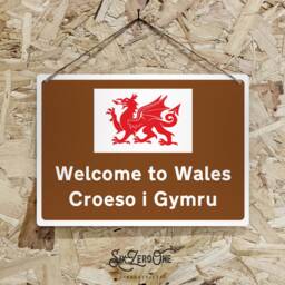 Welcome To Wales Metal Street Sign - Worn Or Clean Look Available Croeso I Gymru Motorway M4 Cymru Gwlad - thumbnail 3