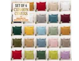 Set Of 4 Big Luxury Velvet Cushion Covers 55x55cm - 22x22