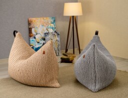 Beige/Rust Living Room Chair, Beige Bean Bag Pillow Pouf, Fireside Lounge Kids/Adult Beanbag, 37 Colors Filled Ready For Use