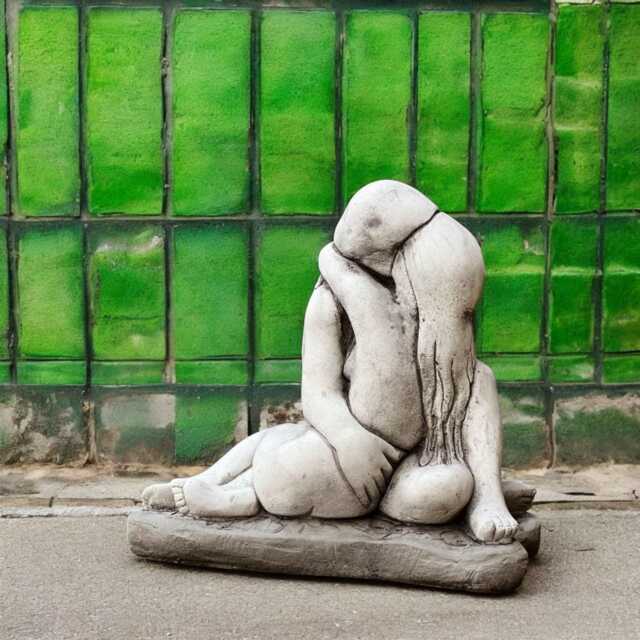 Concrete Kissing Couple Statue Stone Romantic Figurine Cement Lovers Sculpture Garden Decor Outdoor Yard Ornament Anniversary Gift Handmade - image 1