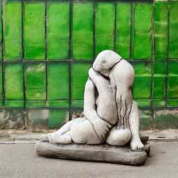 Concrete Kissing Couple Statue Stone Romantic Figurine Cement Lovers Sculpture Garden Decor Outdoor Yard Ornament Anniversary Gift Handmade - thumbnail 1