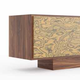 Walnut Sideboard With Ettore Sottsass Veneer - Handmade Mid Century Modern Credenza - thumbnail 3